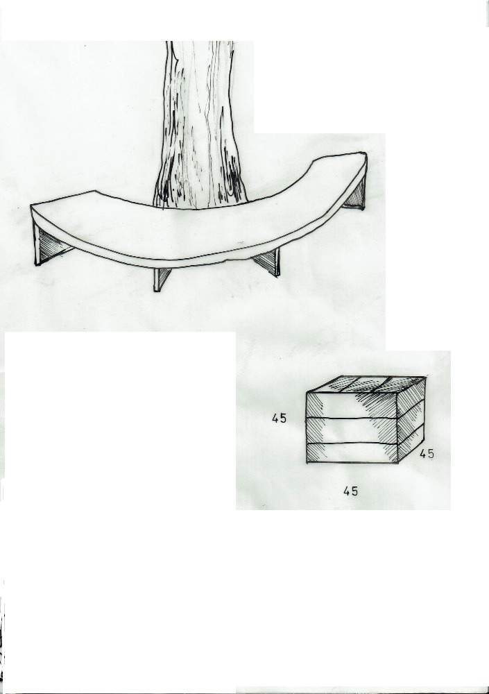 realizace projektu obec Mirošov návrh modřínová masivní lavička půlkruh kolem stromu lavice do parku do zahrady k jezírku k ohništi mobiliář dřevěné prvky do veřejných prostor zakázková výroba dřevěných prvků do zahrady